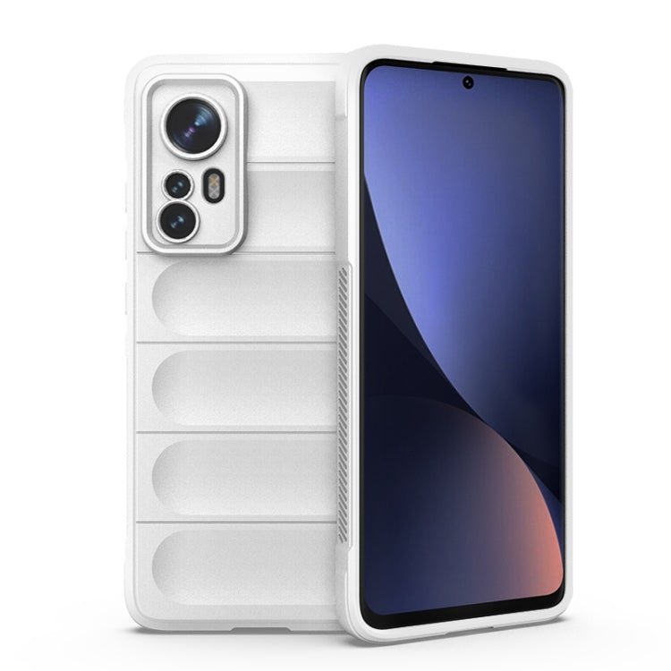 For Xiaomi 12 Magic Shield TPU + Flannel Phone Case(White)