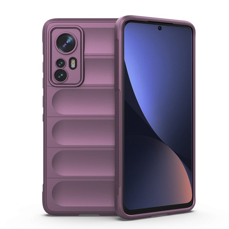For Xiaomi 12 Magic Shield TPU + Flannel Phone Case(Purple)