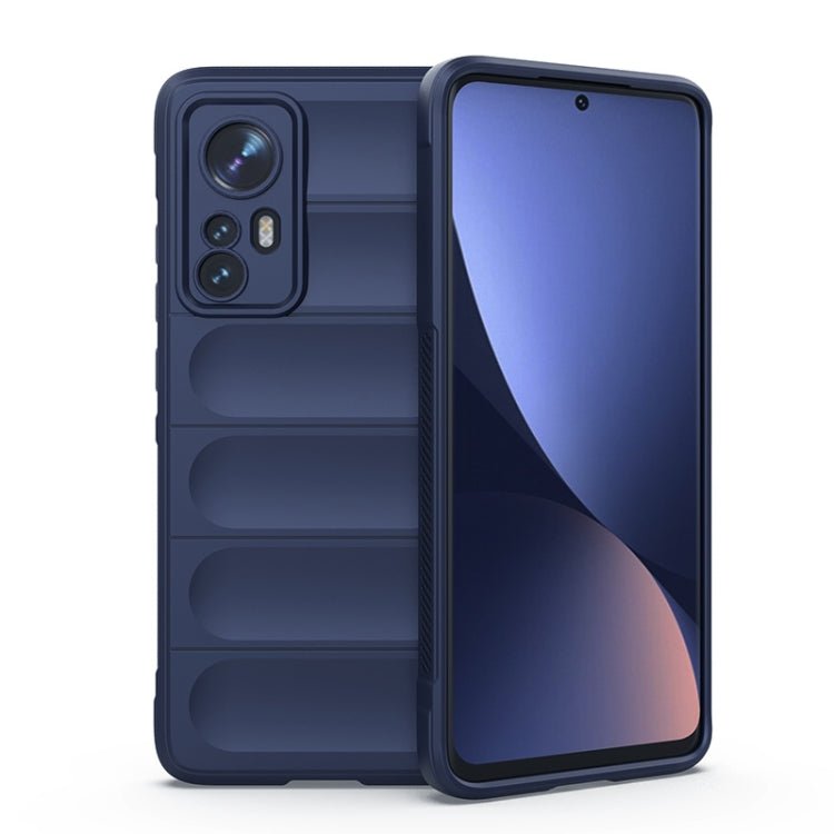 For Xiaomi 12 Magic Shield TPU + Flannel Phone Case(Dark Blue)