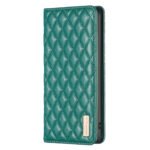 For Samsung Galaxy S21+ 5G Diamond Lattice Magnetic Leather Flip Phone Case(Green)