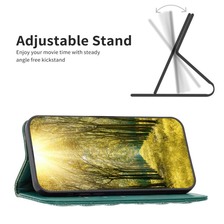 For Samsung Galaxy S21+ 5G Diamond Lattice Magnetic Leather Flip Phone Case(Green)