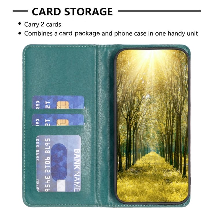 For Samsung Galaxy S21+ 5G Diamond Lattice Magnetic Leather Flip Phone Case(Green)