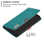 For Samsung Galaxy S21+ 5G Diamond Lattice Magnetic Leather Flip Phone Case(Green)