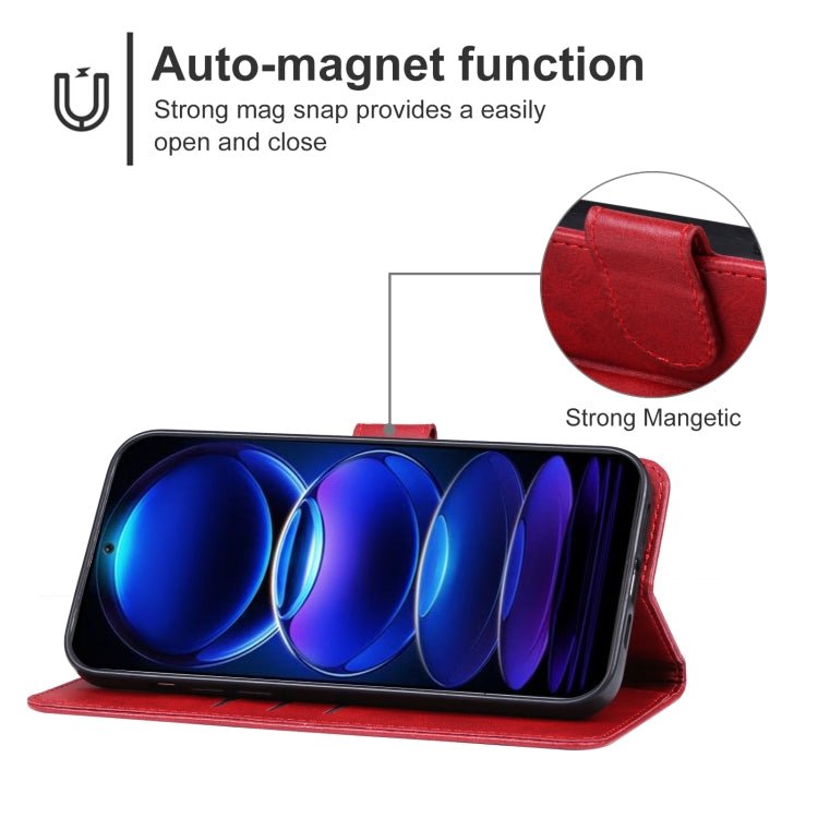 For Xiaomi Redmi Note 12 China Leather Phone Case(Red)