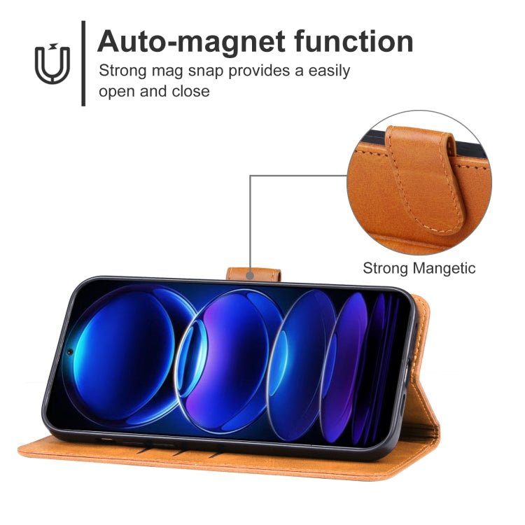 For Xiaomi Redmi Note 12 China Leather Phone Case(Brown)