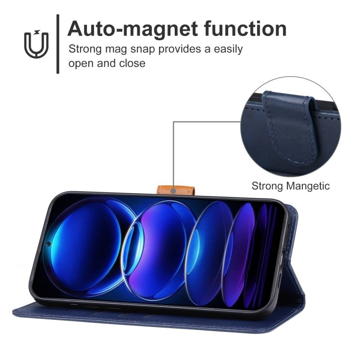 For Xiaomi Redmi Note 12 China Leather Phone Case(Blue)