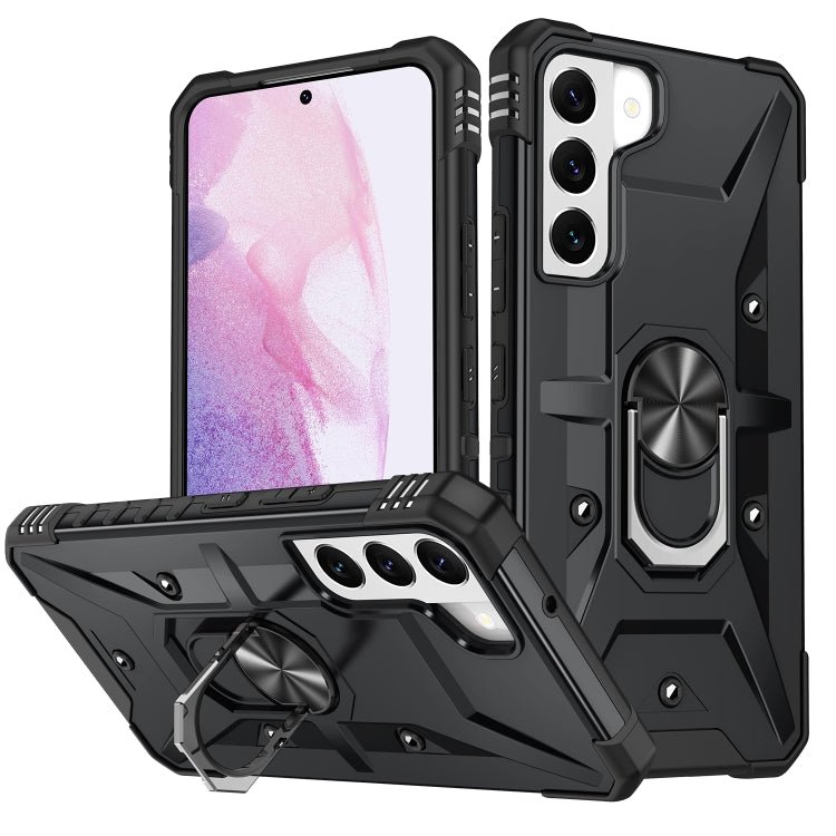 For Samsung Galaxy S21+ 5G Ring Holder Phone Case(Black)