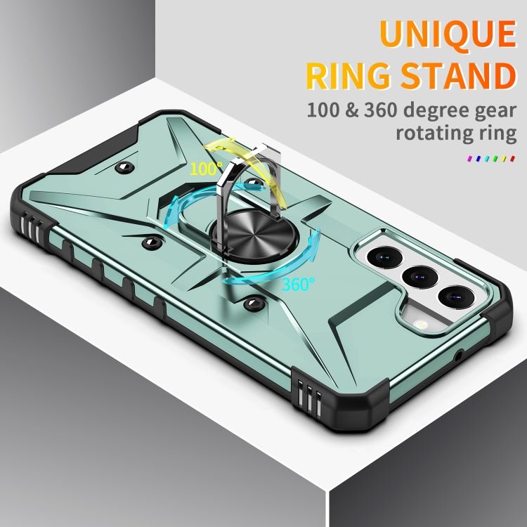 For Samsung Galaxy S21+ 5G Ring Holder Phone Case(Black)