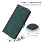 For Samsung Galaxy S21 5G Side Buckle Double Fold Hand Strap Leather Phone Case(Dark Green)