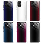 For Xiaomi Redmi Note 12 China Texture Gradient Glass TPU Phone Case(Blue)