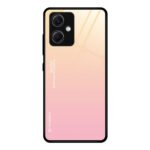 For Xiaomi Redmi Note 12 China Gradient Color Glass Phone Case(Yellow Pink)