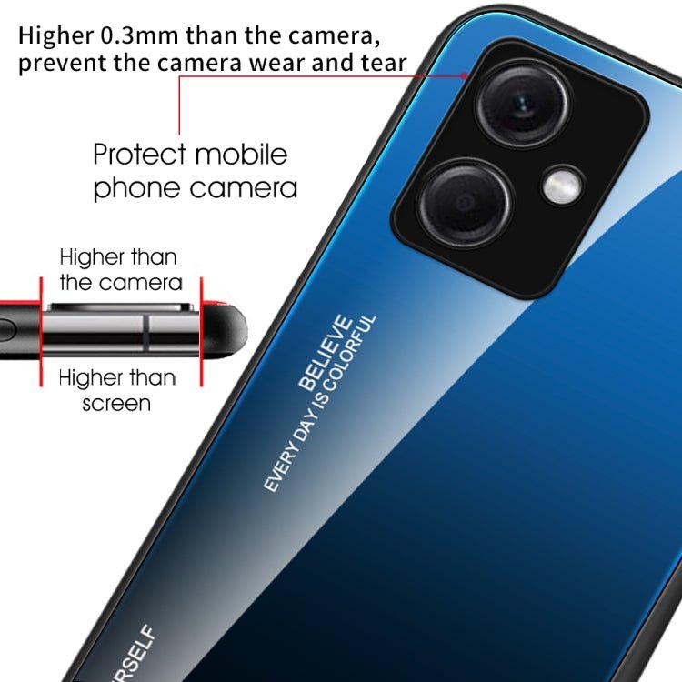 For Xiaomi Redmi Note 12 China Gradient Color Glass Phone Case(Green Cyan)