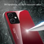 For Xiaomi Redmi Note 12 China Gradient Color Glass Phone Case(Red Black)