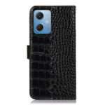For Xiaomi Redmi Note 12 China Crocodile Top Layer Cowhide Leather Phone Case(Black)