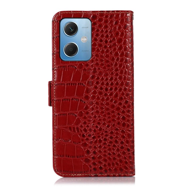 For Xiaomi Redmi Note 12 China Crocodile Top Layer Cowhide Leather Phone Case(Red)