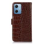 For Xiaomi Redmi Note 12 China Crocodile Top Layer Cowhide Leather Phone Case(Brown)