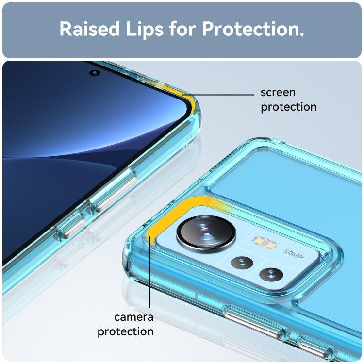 For Xiaomi 12 Pro Candy Series TPU Phone Case(Transparent Blue)
