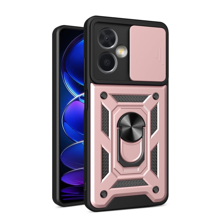 For Xiaomi Redmi Note 12 China Sliding Camera Design TPU + PC Phone Case(Rose Gold)