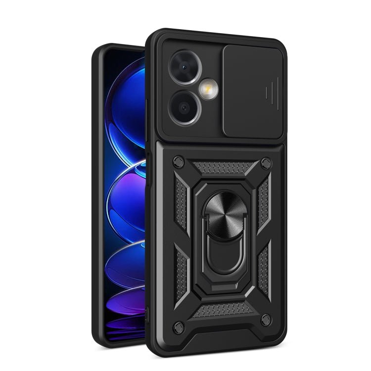 For Xiaomi Redmi Note 12 China Sliding Camera Design TPU + PC Phone Case(Black)