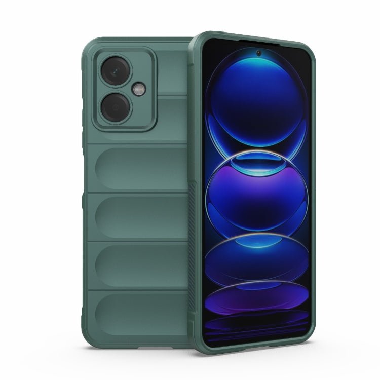 For Xiaomi Redmi Note 12 China Magic Shield TPU + Flannel Phone Case(Dark Green)