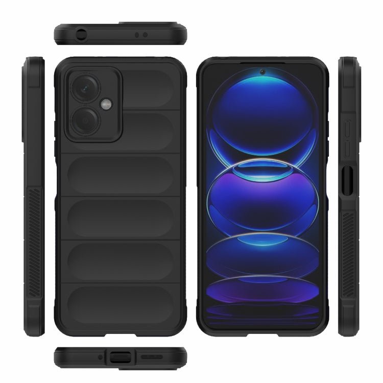 For Xiaomi Redmi Note 12 China Magic Shield TPU + Flannel Phone Case(Dark Grey)