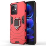 For Xiaomi Redmi Note 12 China PC + TPU Shockproof Protective Phone Case with Magnetic Ring Holder(Red)