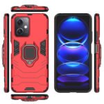 For Xiaomi Redmi Note 12 China PC + TPU Shockproof Protective Phone Case with Magnetic Ring Holder(Red)