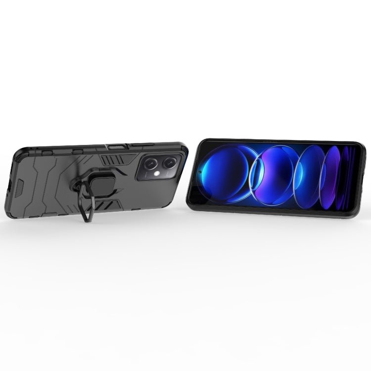 For Xiaomi Redmi Note 12 China PC + TPU Shockproof Protective Phone Case with Magnetic Ring Holder(Black)