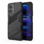 For Xiaomi Redmi Note 12 China Punk Armor 2 in 1 PC + TPU Phone Case with Invisible Holder(Black)
