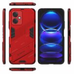 For Xiaomi Redmi Note 12 China Punk Armor 2 in 1 PC + TPU Phone Case with Invisible Holder(Red)