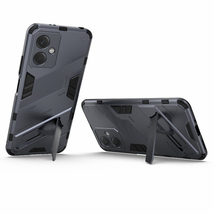 For Xiaomi Redmi Note 12 China Punk Armor 2 in 1 PC + TPU Phone Case with Invisible Holder(Grey)