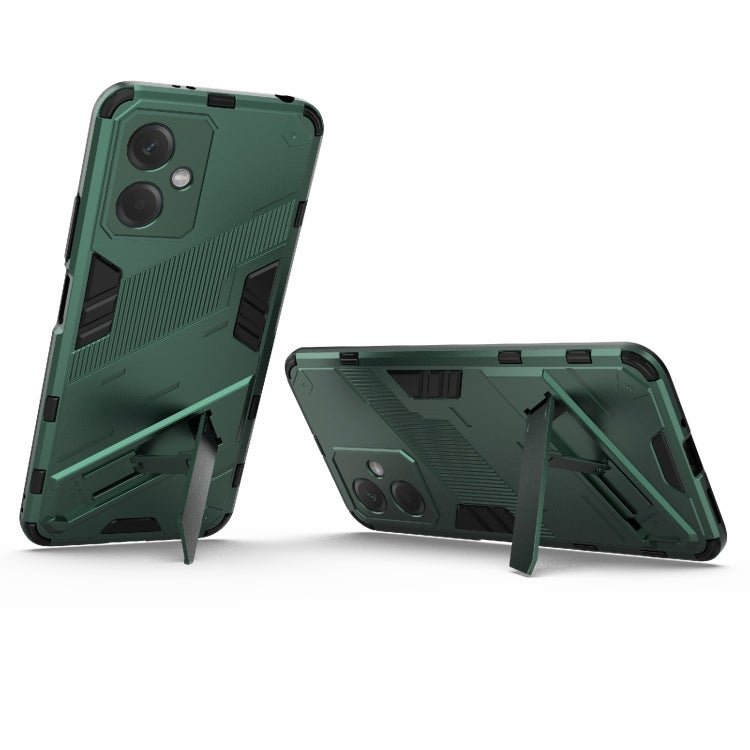 For Xiaomi Redmi Note 12 China Punk Armor 2 in 1 PC + TPU Phone Case with Invisible Holder(Green)