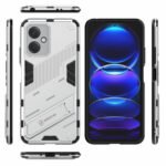 For Xiaomi Redmi Note 12 China Punk Armor 2 in 1 PC + TPU Phone Case with Invisible Holder(White)