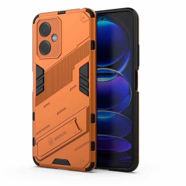 For Xiaomi Redmi Note 12 China Punk Armor 2 in 1 PC + TPU Phone Case with Invisible Holder(Orange)