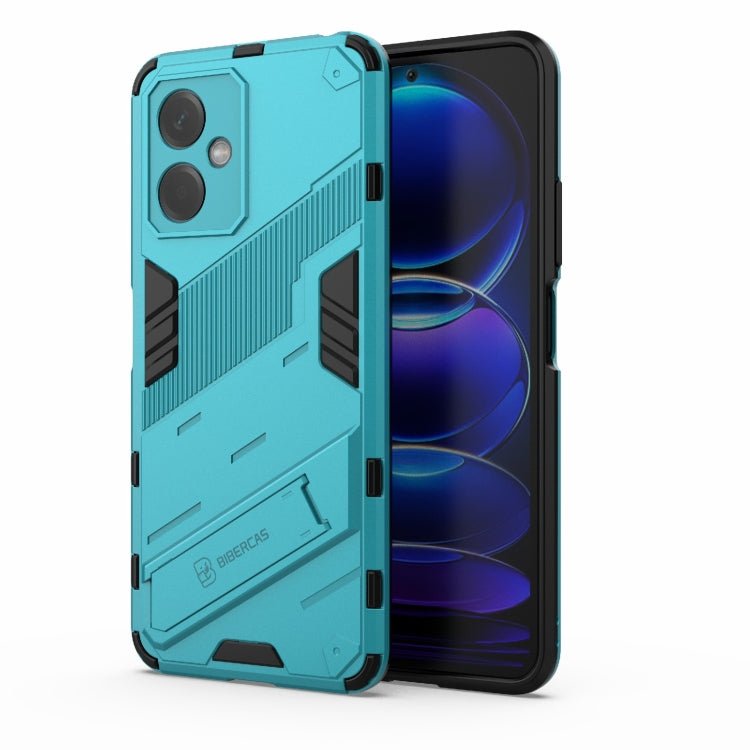 For Xiaomi Redmi Note 12 China Punk Armor 2 in 1 PC + TPU Phone Case with Invisible Holder(Blue)
