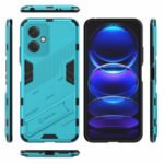 For Xiaomi Redmi Note 12 China Punk Armor 2 in 1 PC + TPU Phone Case with Invisible Holder(Blue)