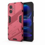 For Xiaomi Redmi Note 12 China Punk Armor 2 in 1 PC + TPU Phone Case with Invisible Holder(Light Red)