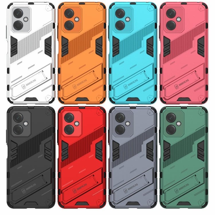 For Xiaomi Redmi Note 12 China Punk Armor 2 in 1 PC + TPU Phone Case with Invisible Holder(Red)