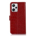 For Xiaomi Redmi Note 12 Pro+ China Magnetic Crocodile Texture Genuine Leather RFID Phone Case(Red)