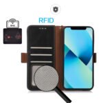For Xiaomi Redmi Note 12 Pro+ China Magnetic Crazy Horse Texture Genuine Leather RFID Phone Case(Black)