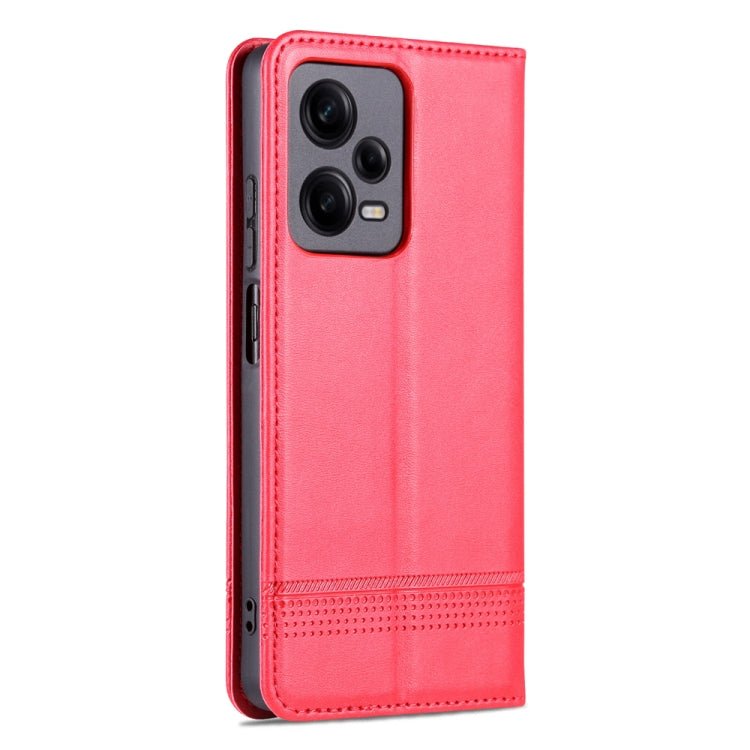For Xiaomi Redmi Note 12 Pro China / Note 12 Pro+ China AZNS Magnetic Calf Texture Flip Leather Phone Case(Red)
