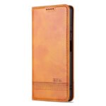 For Xiaomi Redmi Note 12 Pro China / Note 12 Pro+ China AZNS Magnetic Calf Texture Flip Leather Phone Case(Light Brown)