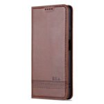 For Xiaomi Redmi Note 12 Pro China / Note 12 Pro+ China AZNS Magnetic Calf Texture Flip Leather Phone Case(Dark Brown)