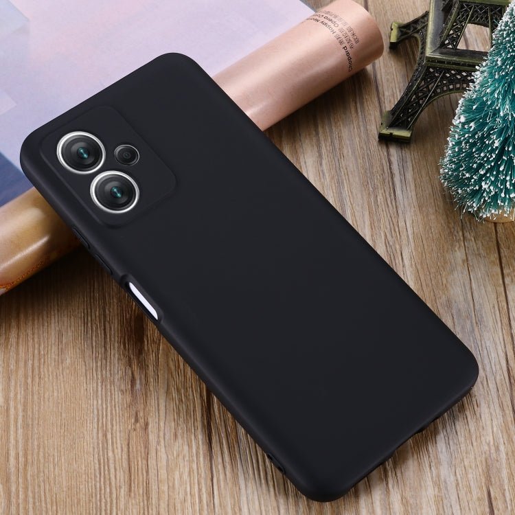 For Xiaomi Redmi Note 12 China Pure Color Liquid Silicone Shockproof Full Coverage Case(Black)