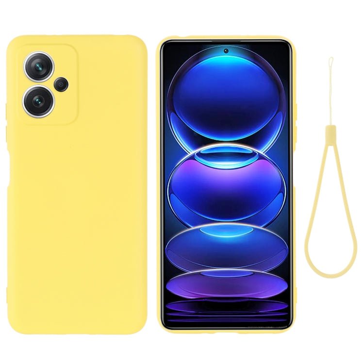 For Xiaomi Redmi Note 12 China Pure Color Liquid Silicone Shockproof Full Coverage Case(Yellow)