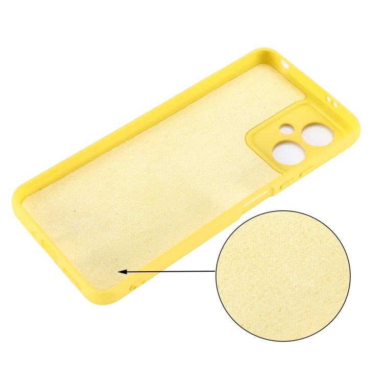 For Xiaomi Redmi Note 12 China Pure Color Liquid Silicone Shockproof Full Coverage Case(Yellow)