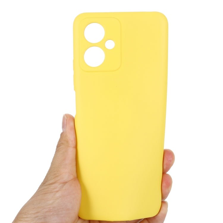 For Xiaomi Redmi Note 12 China Pure Color Liquid Silicone Shockproof Full Coverage Case(Yellow)