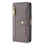 For Xiaomi Redmi K60 / K60 Pro Sheep Texture Cross-body Zipper Wallet Leather Phone Case(Grey)