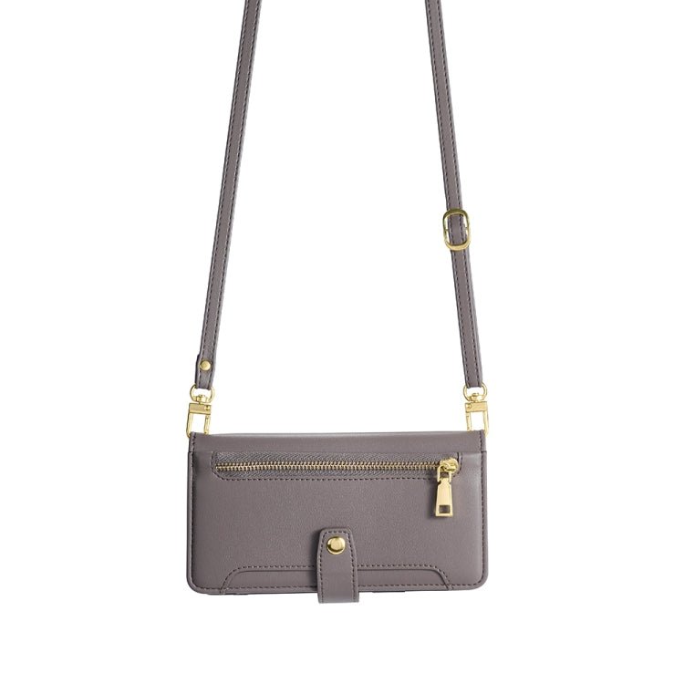 For Xiaomi Redmi K60 / K60 Pro Sheep Texture Cross-body Zipper Wallet Leather Phone Case(Grey)