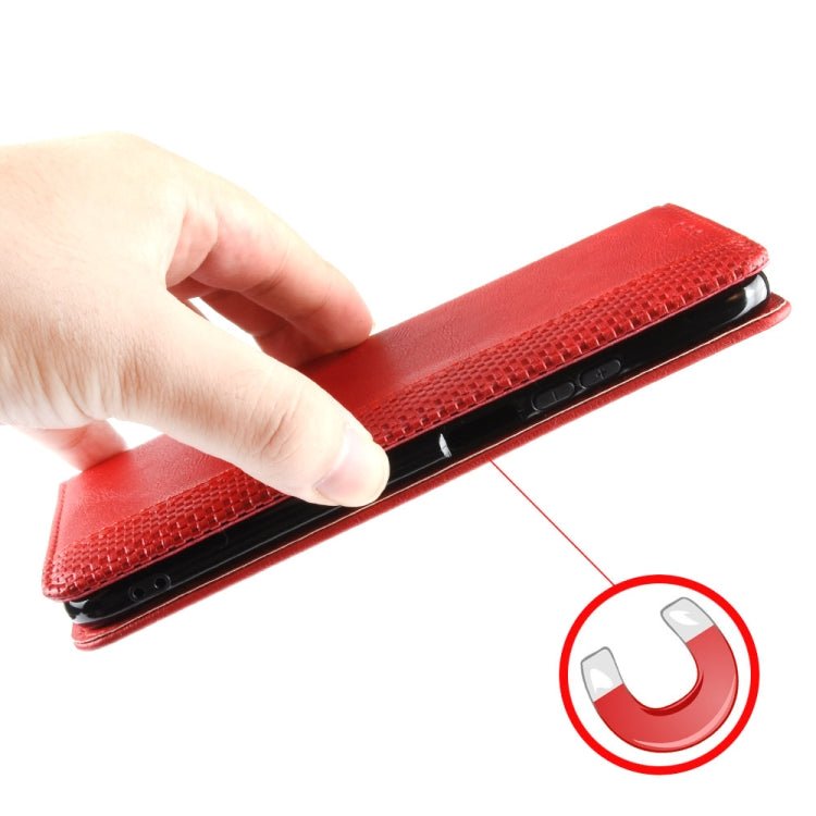 For Xiaomi Redmi K60 5G / K60 Pro Magnetic Buckle Retro Texture Leather Phone Case(Red)